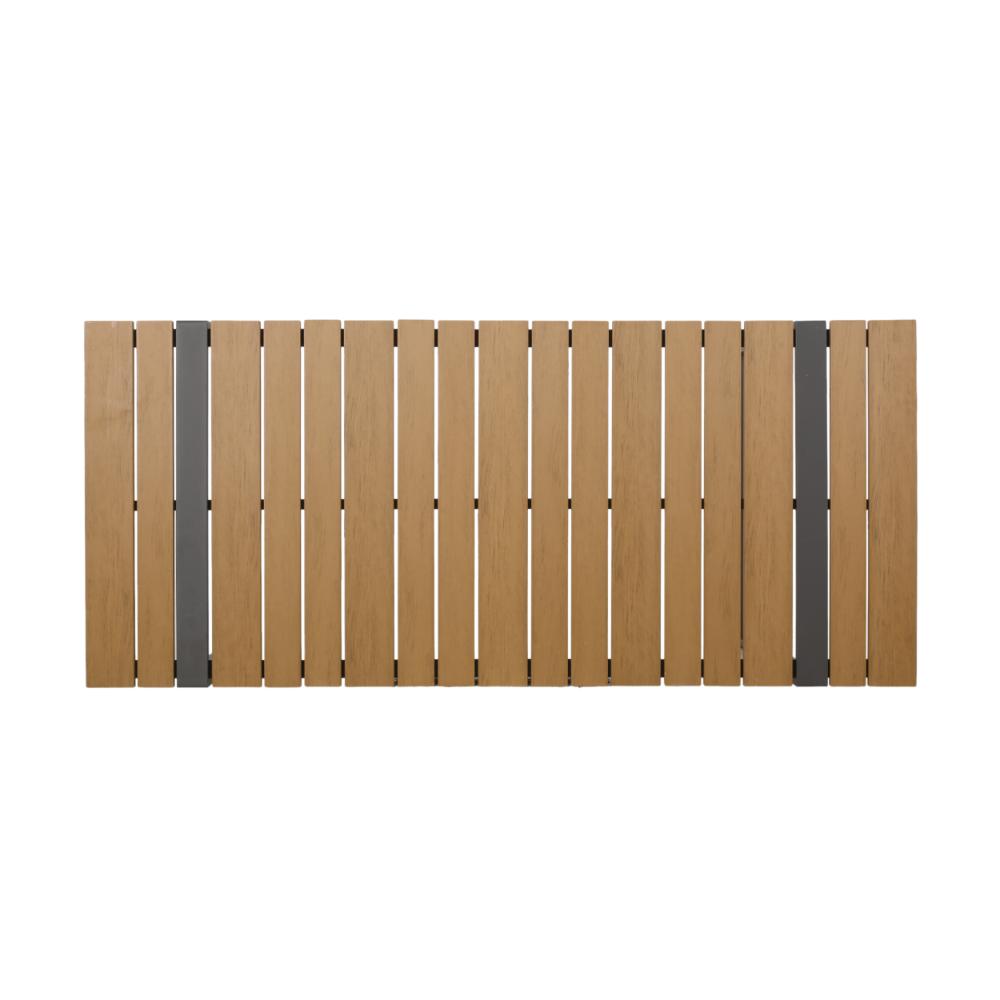 Ferry Outdoor Dining Table, Brown Wood, Gray Metal, Rectangular 63 Inch -BM323367