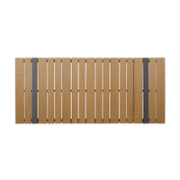 Ferry Outdoor Dining Table, Brown Wood, Gray Metal, Rectangular 63 Inch -BM323367
