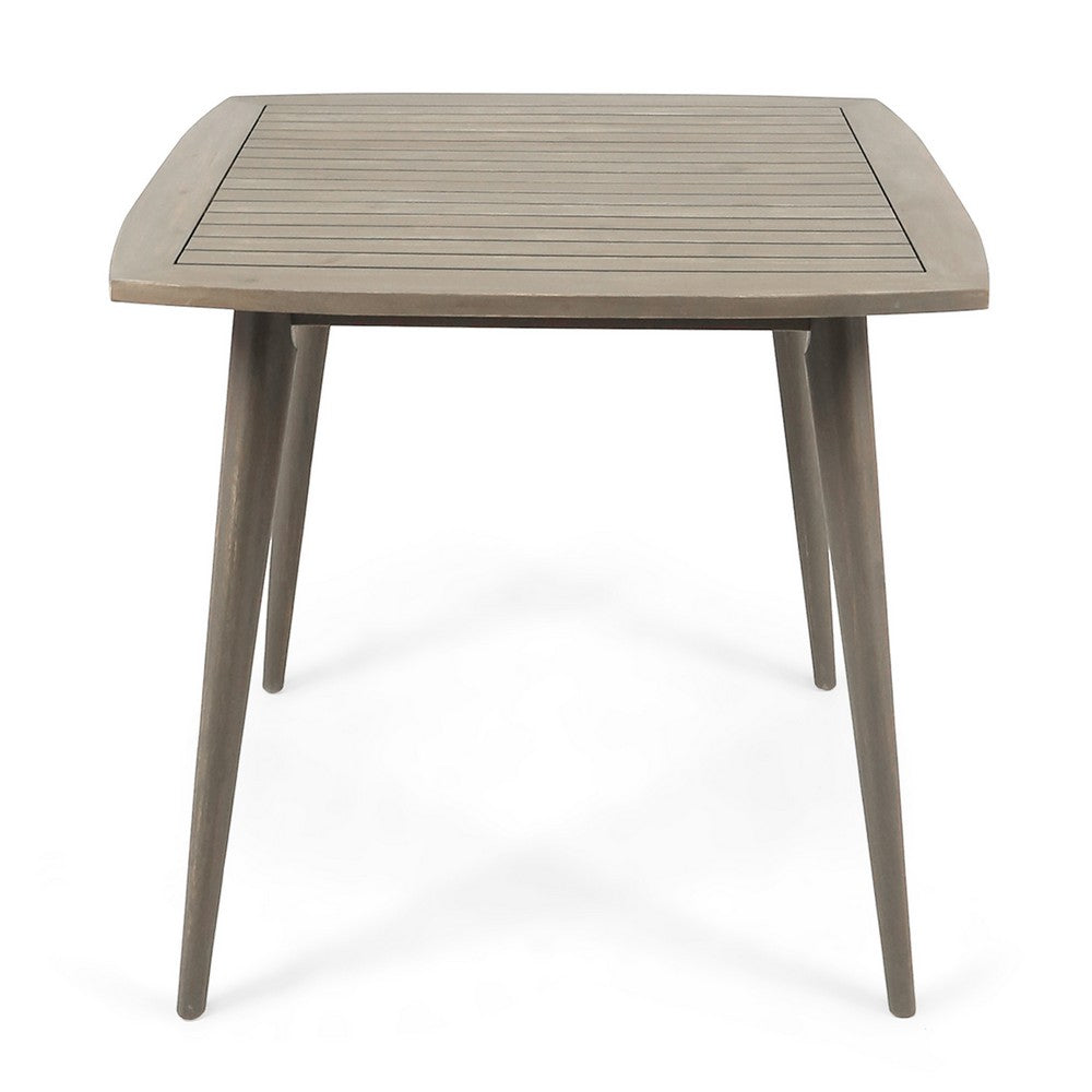 Lexy Outdoor Dining Chair, Square 36 Inch, Gray Acacia Wood, Tapered Legs -BM323371