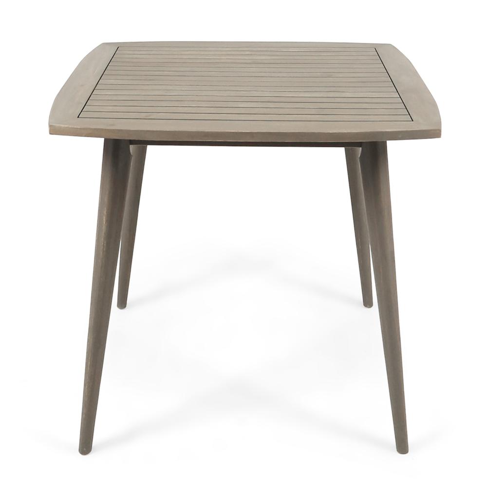 Lexy Outdoor Dining Chair, Square 36 Inch, Gray Acacia Wood, Tapered Legs -BM323371