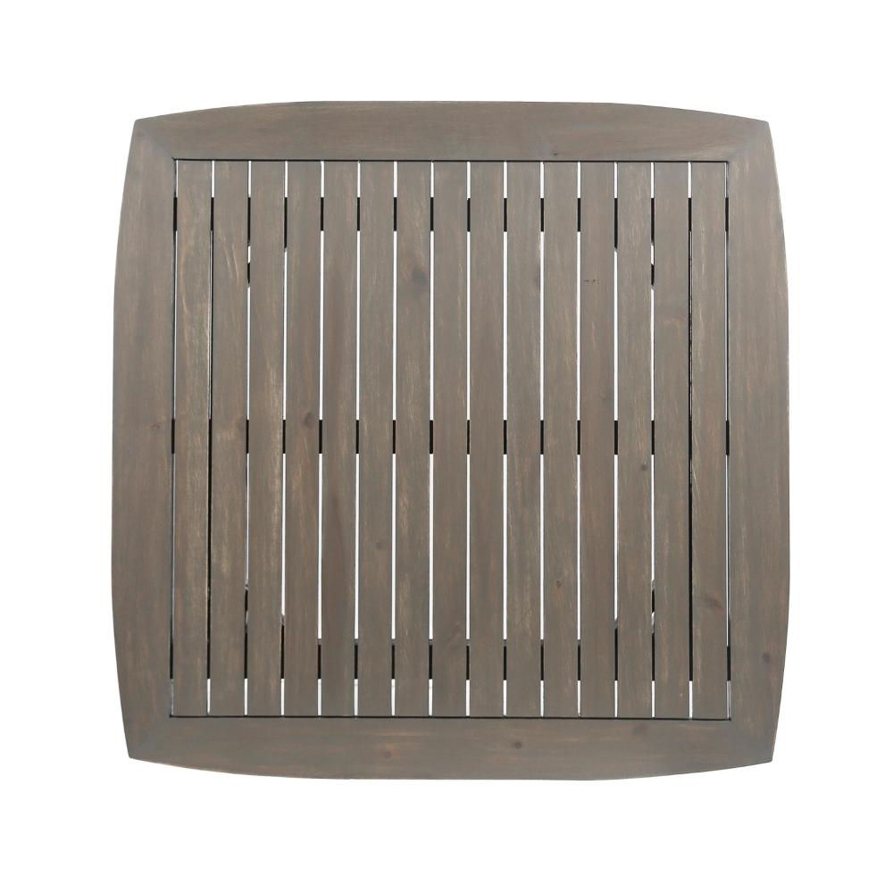 Lexy Outdoor Dining Chair, Square 36 Inch, Gray Acacia Wood, Tapered Legs -BM323371