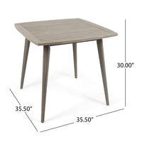 Lexy Outdoor Dining Chair, Square 36 Inch, Gray Acacia Wood, Tapered Legs -BM323371