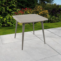 Lexy Outdoor Dining Chair, Square 36 Inch, Gray Acacia Wood, Tapered Legs -BM323371