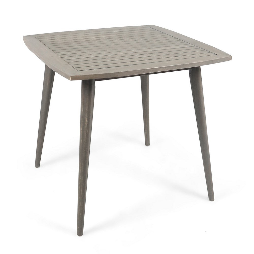 Lexy Outdoor Dining Chair, Square 36 Inch, Gray Acacia Wood, Tapered Legs -BM323371
