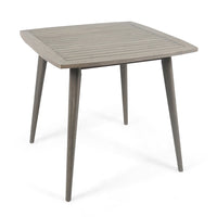 Lexy Outdoor Dining Chair, Square 36 Inch, Gray Acacia Wood, Tapered Legs -BM323371
