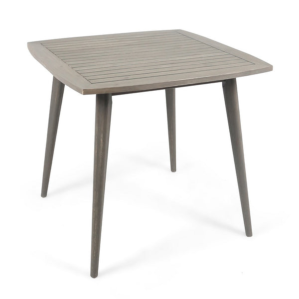Lexy Outdoor Dining Chair, Square 36 Inch, Gray Acacia Wood, Tapered Legs -BM323371