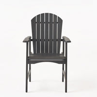 Pima Outdoor Dining Chair Set of 2, Adirondack Dark Gray Acacia Wood -BM323372