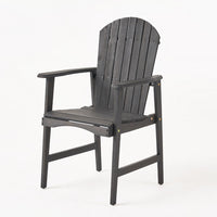 Pima Outdoor Dining Chair Set of 2, Adirondack Dark Gray Acacia Wood -BM323372