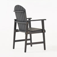 Pima Outdoor Dining Chair Set of 2, Adirondack Dark Gray Acacia Wood -BM323372