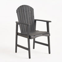 Pima Outdoor Dining Chair Set of 2, Adirondack Dark Gray Acacia Wood -BM323372