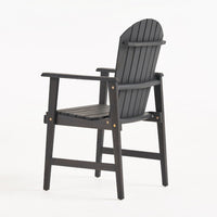 Pima Outdoor Dining Chair Set of 2, Adirondack Dark Gray Acacia Wood -BM323372