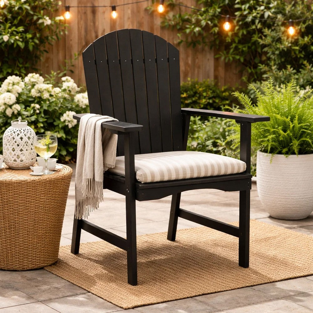 Pima Outdoor Dining Chair Set of 2, Adirondack Dark Gray Acacia Wood -BM323372