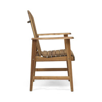 Pima Outdoor Dining Chair Set of 2, H Frame, Adirondack Brown Acacia Wood -BM323373