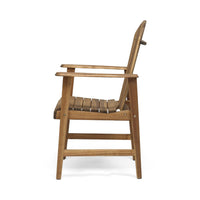 Pima Outdoor Dining Chair Set of 2, H Frame, Adirondack Brown Acacia Wood -BM323373
