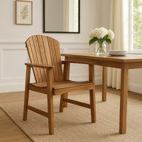 Pima Outdoor Dining Chair Set of 2, H Frame, Adirondack Brown Acacia Wood -BM323373