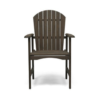 Pima Outdoor Dining Chair Set of 2, Adirondack Taupe Gray Acacia Wood -BM323374