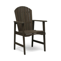 Pima Outdoor Dining Chair Set of 2, Adirondack Taupe Gray Acacia Wood -BM323374