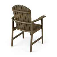 Pima Outdoor Dining Chair Set of 2, Adirondack Taupe Gray Acacia Wood -BM323374