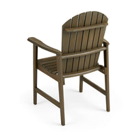 Pima Outdoor Dining Chair Set of 2, Adirondack Taupe Gray Acacia Wood -BM323374