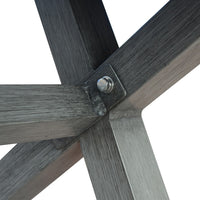 Jica Outdoor Dining Bench, X Shape Legs, Slatted Dark Gray Metal, 59 Inch -BM323378