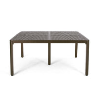 Riley Outdoor Dining Table, Glossy Black Metal Lattice, Square 61 Inch -BM323380