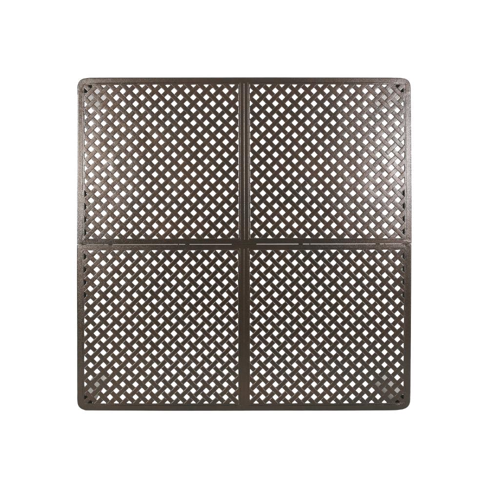 Riley Outdoor Dining Table, Glossy Black Metal Lattice, Square 61 Inch -BM323380