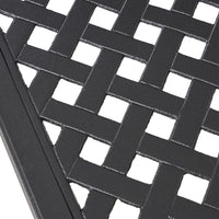 Riley Outdoor Dining Table, Square 61 Inch Matte Black Metal Lattice -BM323381