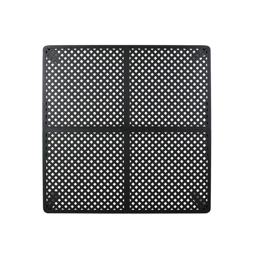 Riley Outdoor Dining Table, Square 61 Inch Matte Black Metal Lattice -BM323381