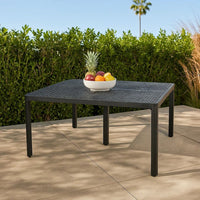 Riley Outdoor Dining Table, Square 61 Inch Matte Black Metal Lattice -BM323381