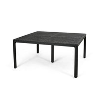 Riley Outdoor Dining Table, Square 61 Inch Matte Black Metal Lattice -BM323381