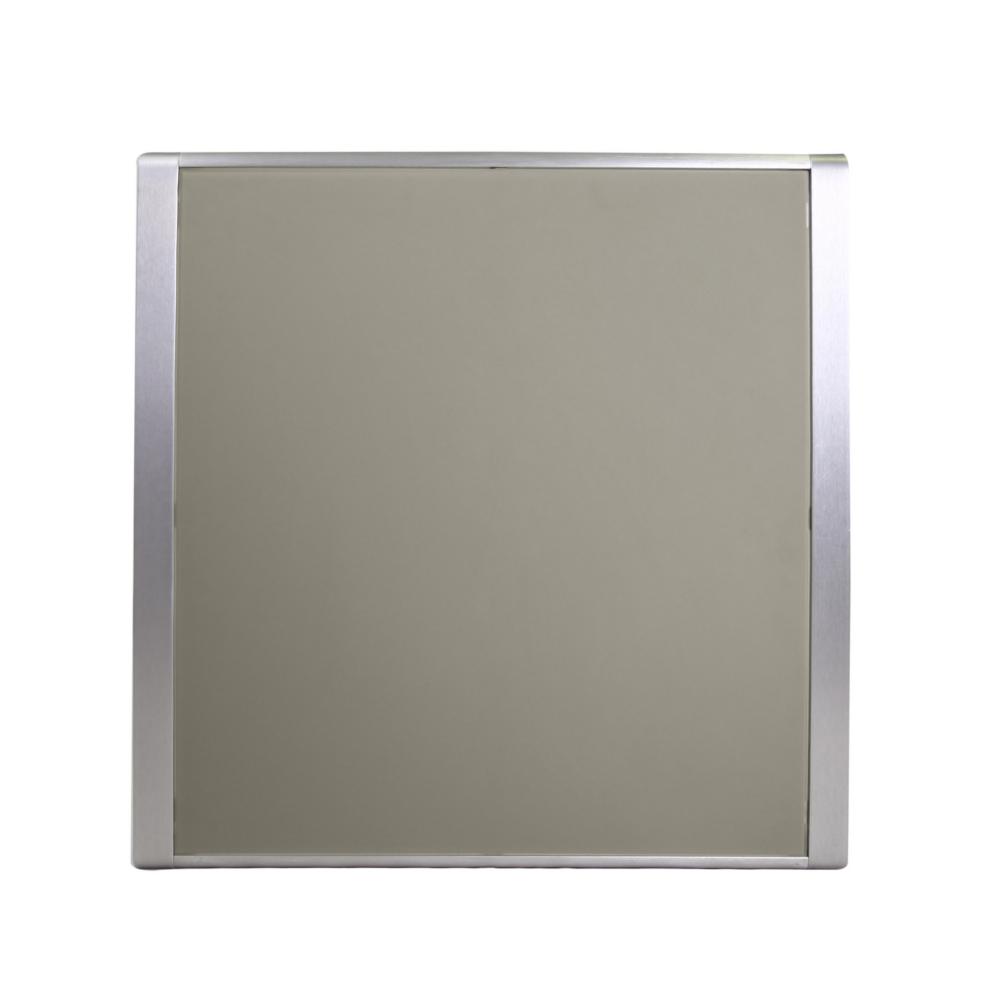 Kimi Outdoor Dining Table, Dark Gray Glass Top, Metal Frame, Square 35 Inch -BM323388