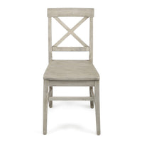 Ricks Dining Chair Set of 2, X Shape Back, Light Gray Acacia Wood Frame -BM323393