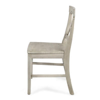 Ricks Dining Chair Set of 2, X Shape Back, Light Gray Acacia Wood Frame -BM323393