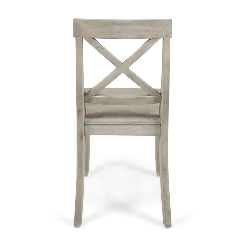 Ricks Dining Chair Set of 2, X Shape Back, Light Gray Acacia Wood Frame -BM323393
