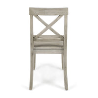 Ricks Dining Chair Set of 2, X Shape Back, Light Gray Acacia Wood Frame -BM323393