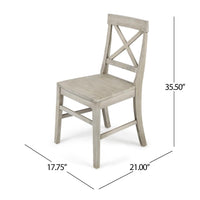 Ricks Dining Chair Set of 2, X Shape Back, Light Gray Acacia Wood Frame -BM323393