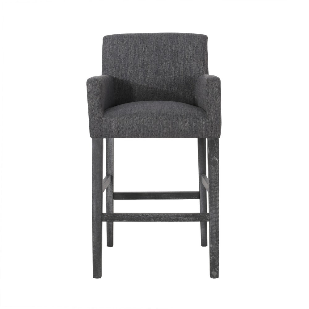 Rekah Barstool Chair, Charcoal Fabric and Wood Frame, Soft Cushioning -BM323413