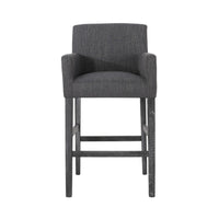 Rekah Barstool Chair, Charcoal Fabric and Wood Frame, Soft Cushioning -BM323413