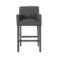 Rekah Barstool Chair, Charcoal Fabric and Wood Frame, Soft Cushioning -BM323413