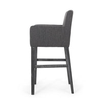 Rekah Barstool Chair, Charcoal Fabric and Wood Frame, Soft Cushioning -BM323413