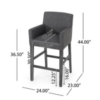 Rekah Barstool Chair, Charcoal Fabric and Wood Frame, Soft Cushioning -BM323413