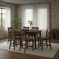 Kiyan Counter Height Dining Table, Brown Rubberwood, 59 Inch Rectangular -BM323415