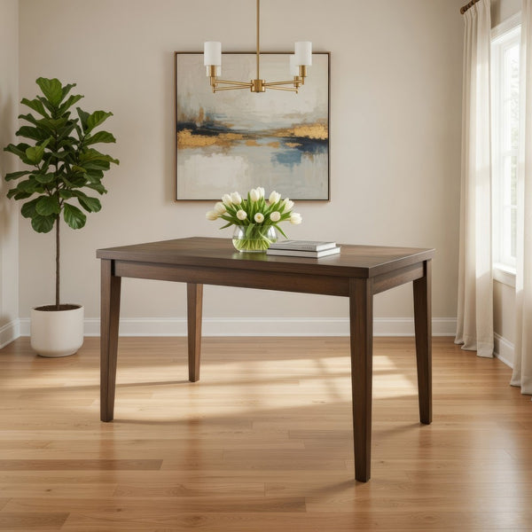Kiyan Counter Height Dining Table, Brown Rubberwood, 59 Inch Rectangular -BM323415