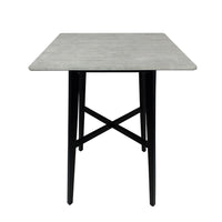 Ashi Bar Height Dining Table, 31 Inch, White Laminate, Black Wood Frame -BM323418