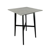 Ashi Bar Height Dining Table, 31 Inch, White Laminate, Black Wood Frame -BM323418