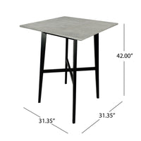Ashi Bar Height Dining Table, 31 Inch, White Laminate, Black Wood Frame -BM323418