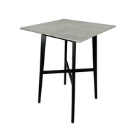 Ashi Bar Height Dining Table, 31 Inch, White Laminate, Black Wood Frame -BM323418