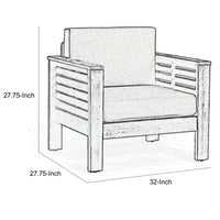 Siyal Outdoor Club Accent Chair Set of 2, Soft Dark Gray, Acacia Wood -BM323421