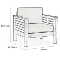 Siyal Outdoor Club Accent Chair Set of 2, Soft Dark Gray, Acacia Wood -BM323421