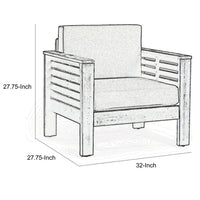 Siyal Outdoor Club Accent Chair Set of 2, Soft Beige, Brown Acacia Wood -BM323422